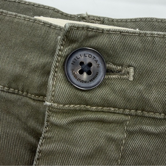 Nili Lotan Emerson Barrel Leg Wide-Leg Crop Pants Loden Green Size 6 - Picture 5 of 10